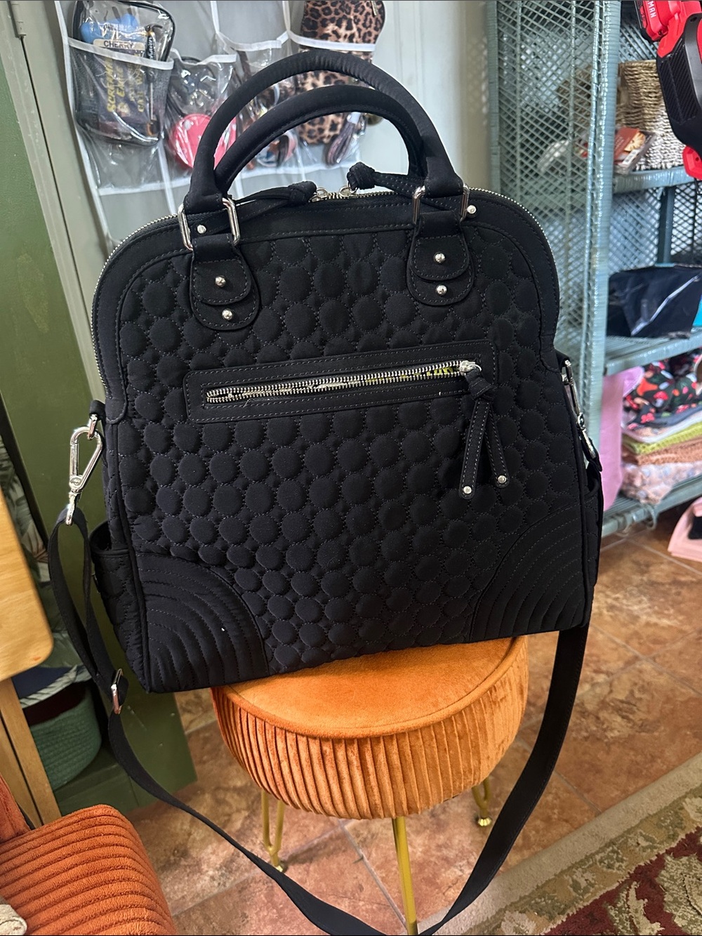 Vera Bradley Black Quilted Satchel - Picture 2 of 4